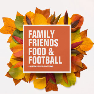 Serviette En Papier Famille amis nourriture et football orange Thanksg