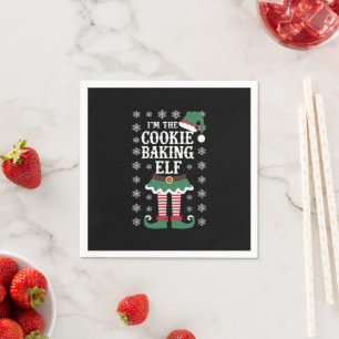 Serviette En Papier Famille Correspondant Le Cookie Baking Elf Noël