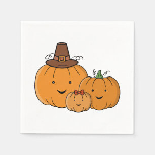 Serviette En Papier Famille de citrouilles