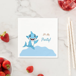 Serviette En Papier Famille de Requins Heureux Niveau Deux