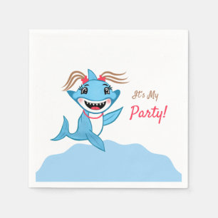 Serviette En Papier Famille de Requins Heureux Niveau Deux