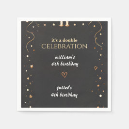 Serviette En Papier famille frère Noir simple moderne Joint Anniversai