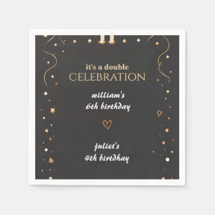 Serviette En Papier famille frère Noir simple moderne Joint Anniversai