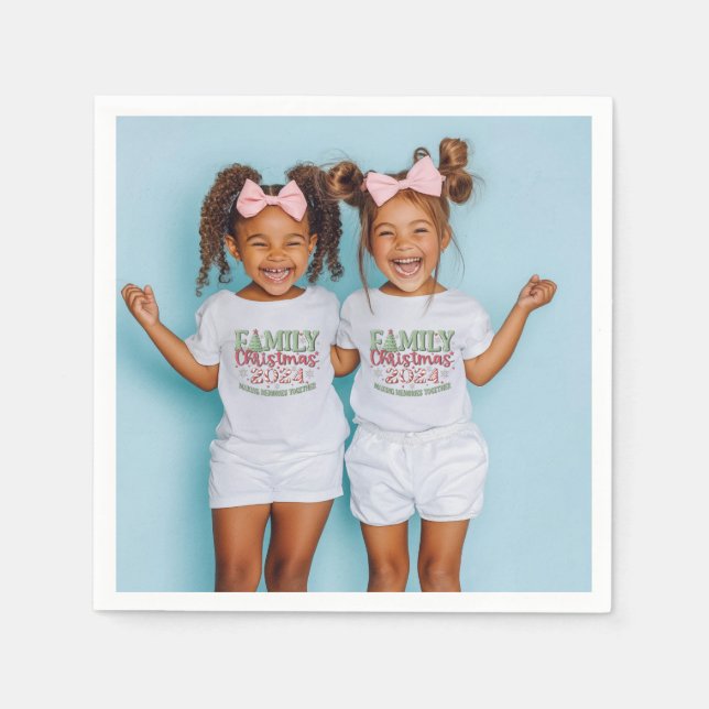 Serviette En Papier Famille Noël (Devant)