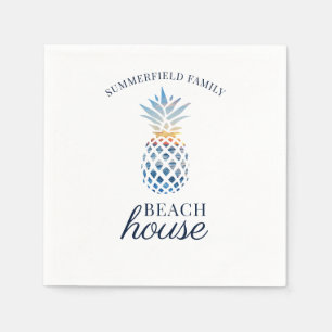 Serviette En Papier Famille Réunion Ananas Plage Tropical Personnalisé