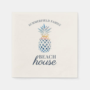 Serviette En Papier Famille Réunion Ananas Tropical Beach House