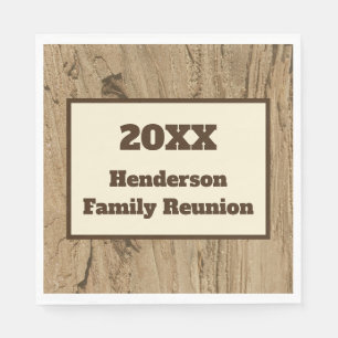 Serviette En Papier Famille Réunion Rustique Nature Motif Woodgrain