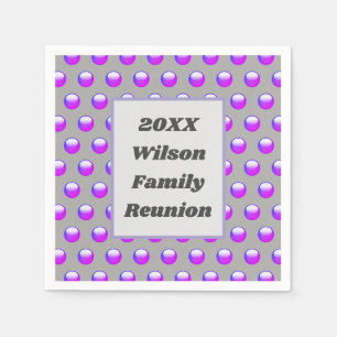 Serviette En Papier Family Reunion Picnic Purple Polka Dot