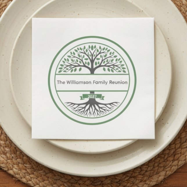 Serviette En Papier Family Roots Reunion (Family reunion Paper napkin )