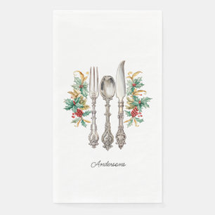 Serviette En Papier Fancy Holiday Silverware Papier Personnalisé Napki