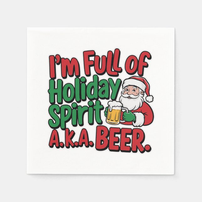 Serviette En Papier Fantaisie de bière de Noël (Devant)