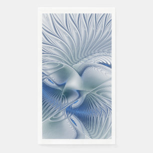Serviette En Papier Fantaisie dynamique Abstrait Tons bleus Art fracta