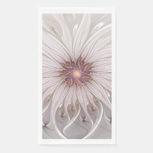 Serviette En Papier Fantaisie florale, fleur pastel moderne abstraite