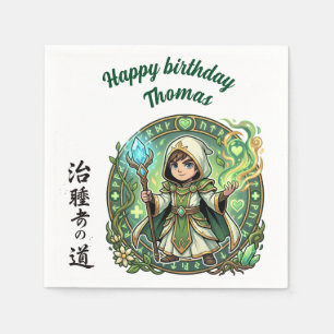 Serviette En Papier Fantasy RPG Healer Anime Chibi Gamer Birthday 