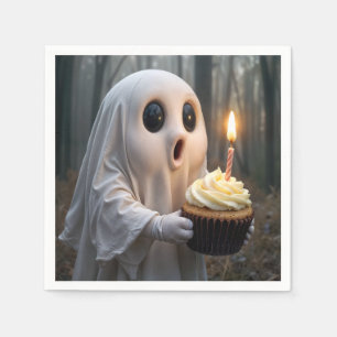 Serviette En Papier Fantôme avec un gâteau d'anniversaire