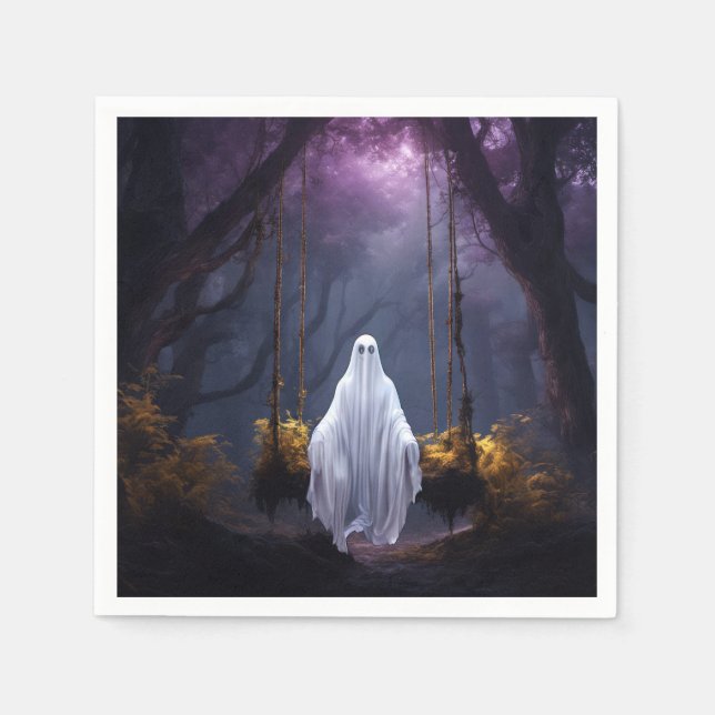 Serviette En Papier Fantôme d'Halloween à coudre (Devant)