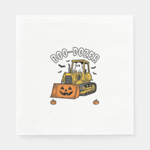 Serviette En Papier Fantôme d'Halloween Boo Dozer Bulldozer Drôle_1