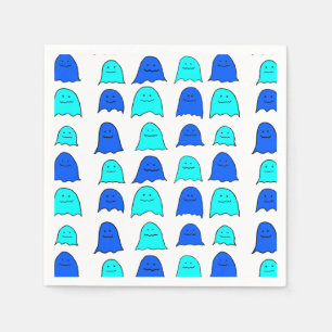 Serviette En Papier Fantômes bleus d'Halloween