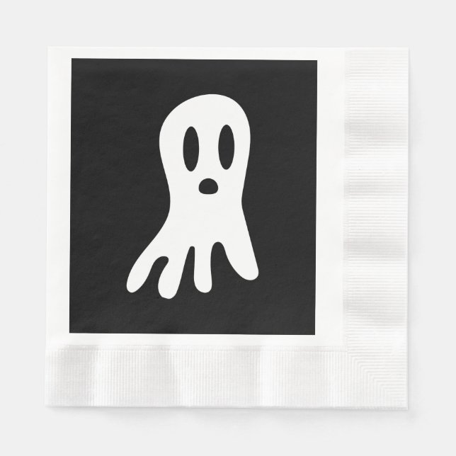 Serviette En Papier Fantômes d'Halloween foncé (Devant)