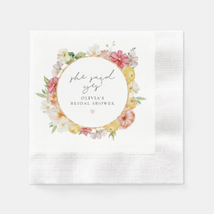 Serviette En Papier Fard & Pêche Floral Pastel Printanier Enterrement 