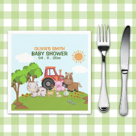 Serviette En Papier Farm Barnyard Baby Shower