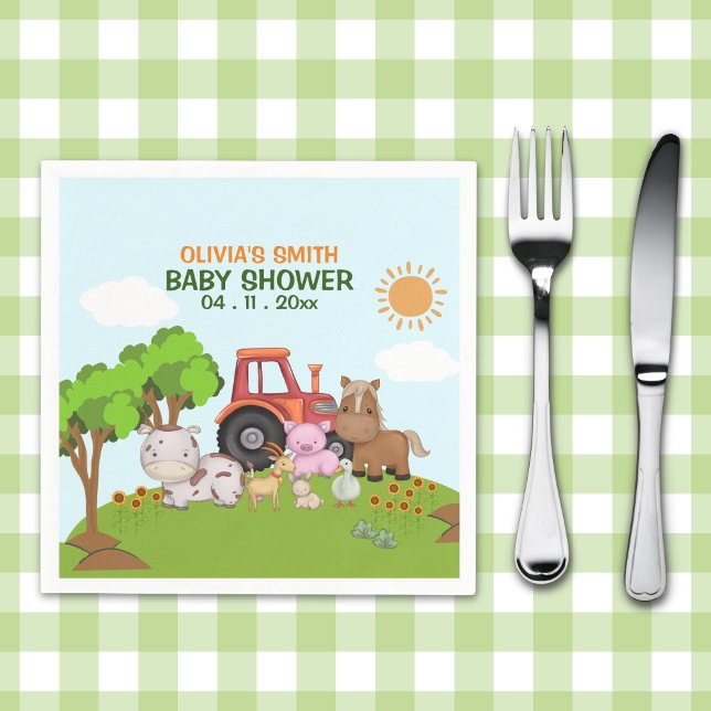 Serviette En Papier Farm Barnyard Baby Shower (Créateur téléchargé)