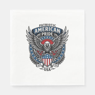 Serviette En Papier Faucon de bataille patriotique Aigle et faucon pat