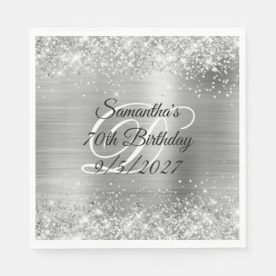 Serviette En Papier Faux argent paillettes et feuille d'aluminium 70e