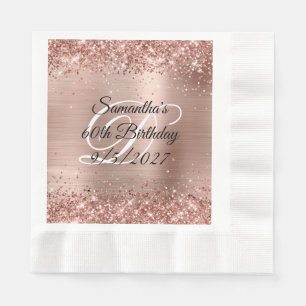 Serviette En Papier Faux or rose gold pailleté et papier d'aluminium 6