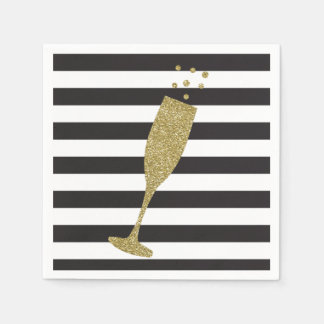 Serviette En Papier Faux Parties scintillant Champagne Flute Chic Papi