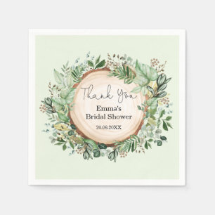 Serviette En Papier Faveurs de mariage de verdure botanique rustique
