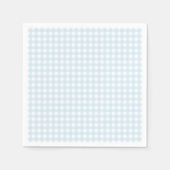 Serviette En Papier Faye et Lauren Bleu Clair Gingham (Devant)