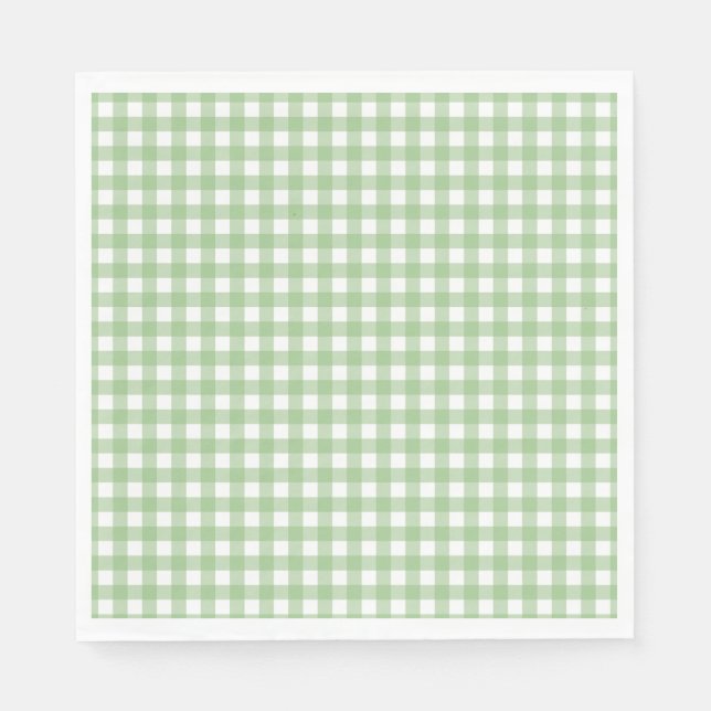 Serviette En Papier Faye et Lauren Classic Green En vichy (Devant)