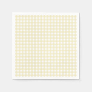 Serviette En Papier Faye et Lauren Gingham jaune pastel