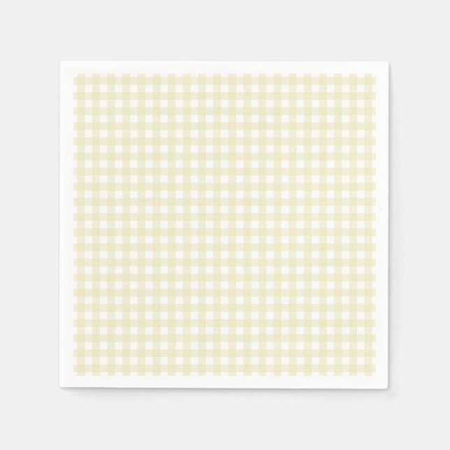 Serviette En Papier Faye et Lauren Gingham Jaune Pastel (Devant)