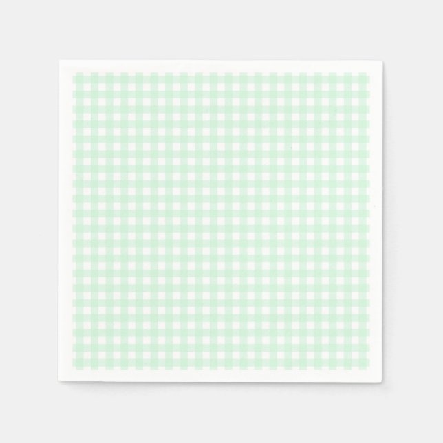 Serviette En Papier Faye et Lauren Pastel Gingham Vert (Devant)
