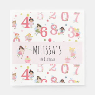 Serviette En Papier Fée d'anniversaire mignonne fête personnalisée