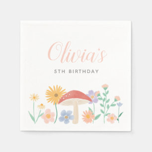Serviette En Papier Fée Floral Fille fête d'anniversaire