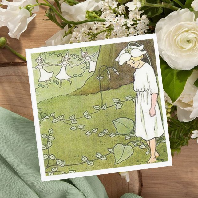 Serviette En Papier Fée Floral Garden Enchanted Forest Girl Anniversai (Créateur téléchargé)