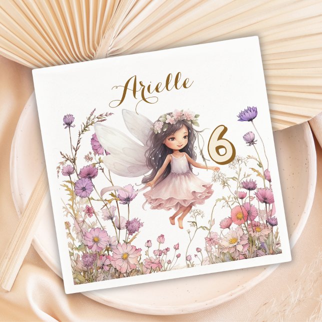 Serviette En Papier Fée lavande fleur sauvage pixie anniversaire (Créateur téléchargé)