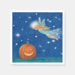 Serviette En Papier Fée magique et citrouille de Halloween party