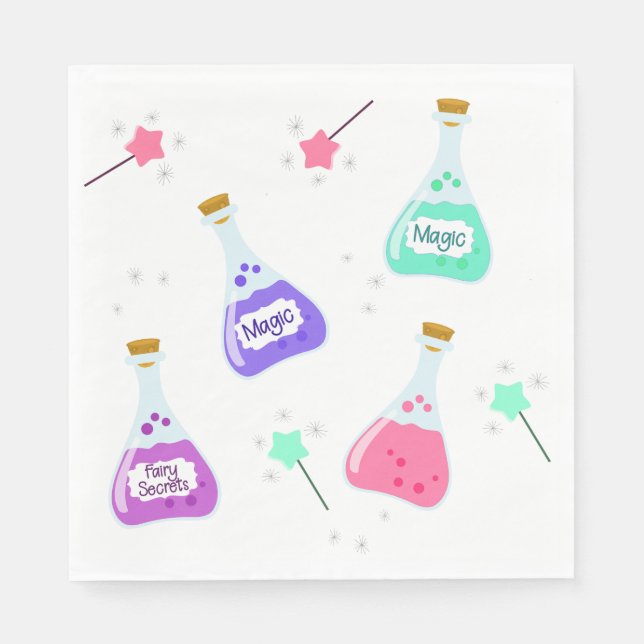 Serviette En Papier Fée magique | Fête de l'anniversaire de la fille (Devant)