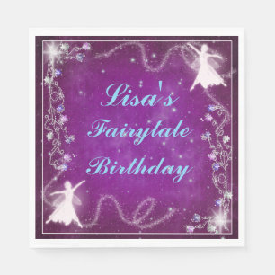 Serviette En Papier Fée magique violet étoile Nuit Anniversaire