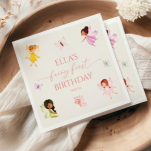 Serviette En Papier Fée Premier Anniversaire Fées Enchantées 1ère Fête