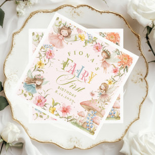 Serviette En Papier Fée Premier Anniversaire Jardin Enchanté Lumineux