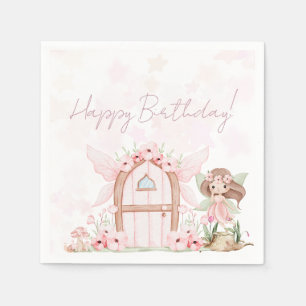 Serviette En Papier Fée Premier Anniversaire Personnalisé Fille 1 an