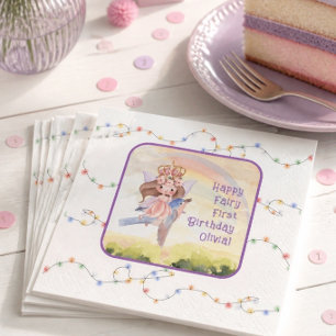 Serviette En Papier Fée Première Fête d'Anniversaire