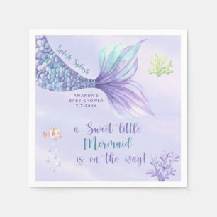 Serviette En Papier Fée Sirène Sous La Mer Shower De Bébé Fille