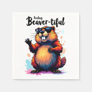 Serviette En Papier Feeling Beaver-tiful - Funny Beaver Graphic