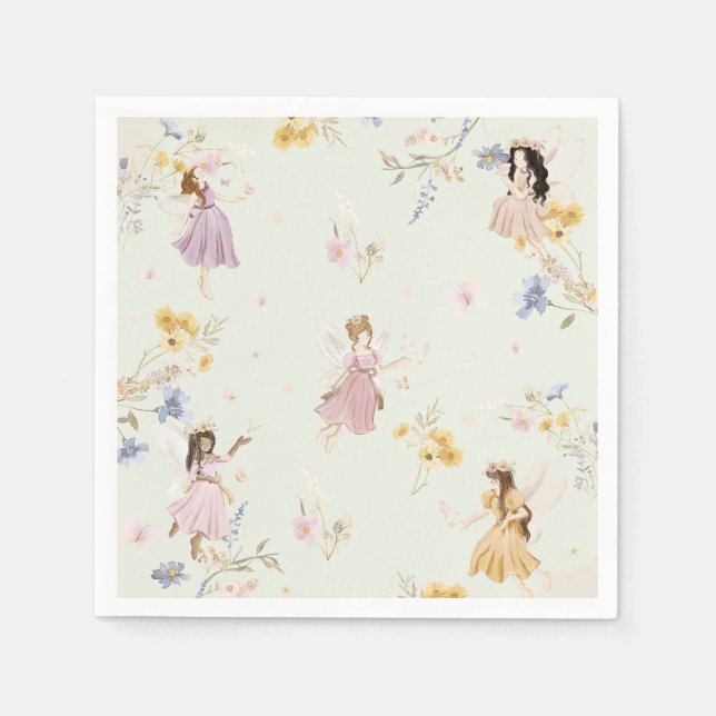 Serviette En Papier Fées Fleur sauvage Fleurs de prairie Anniversaire (Devant)